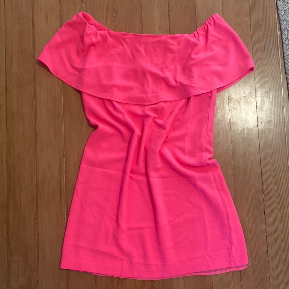 Perfect hot pink dress! Worn once for a gala then professional dry cleaned.